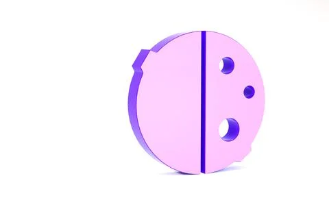 Purple Eclipse of the sun icon isolated on white background. Total sonar ecli Stock Illustration