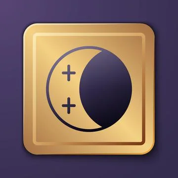 Purple Eclipse of the sun icon isolated on purple background. Total sonar Ilustração Stock