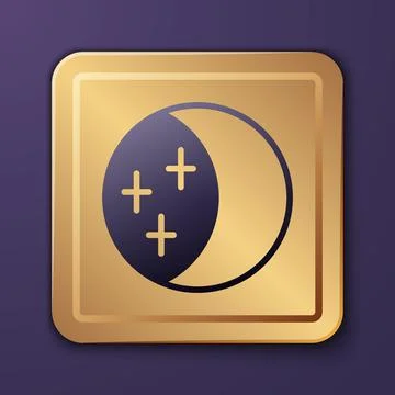 Purple Eclipse of the sun icon isolated on purple background. Total sonar ecl Illustrazione stock