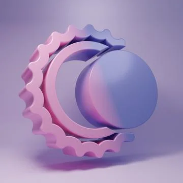 Purple Eclipse of the sun icon isolated on purple background. Total sonar e.. Stock Illustration
