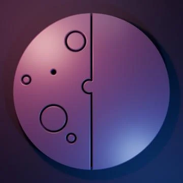 Purple Eclipse of the sun icon isolated on purple-blue background. Total so.. Stock Photos