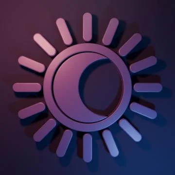 Purple Eclipse of the sun icon isolated on purple-blue background. Total so.. Stock Photos