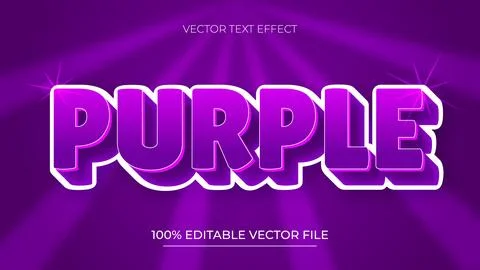 Purple editable text effect comic style Stock Illustration