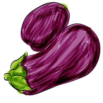 Purple eggplant Stock Illustration