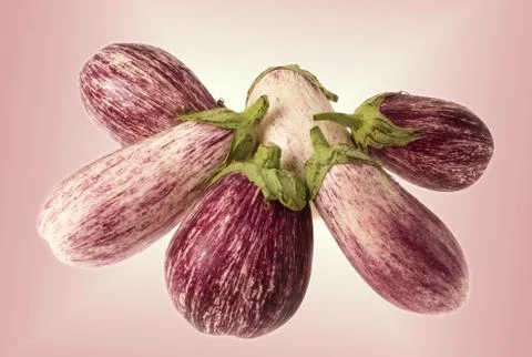 Purple eggplants Stock Photos