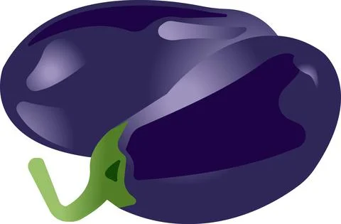 Purple eggplants. Vector illustration isolated on white background. Stock Illustration
