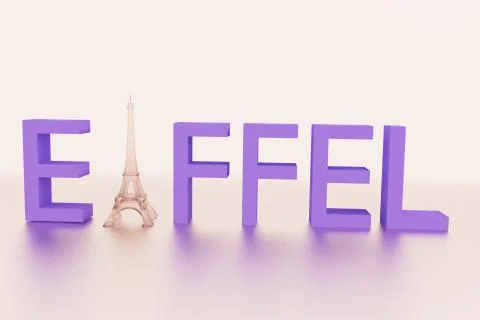 Purple Eiffel Tower 스톡 일러스트