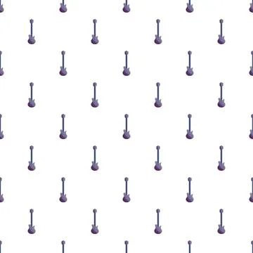 Purple electric guitar repeat pattern on white background Stockillustratie