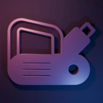 Purple Electric planer tool icon isolated on purple-blue background. Minima.. Stock Illustration
