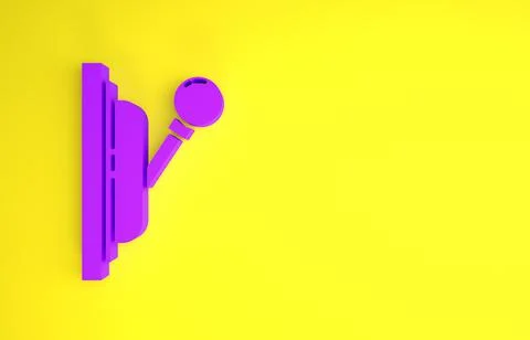 Purple Electrical panel icon isolated on yellow background. Switch lever. Min Stock Illustration