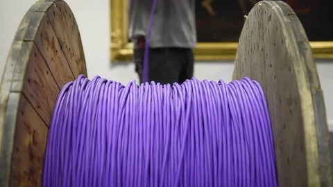 Purple electricity cables Video stock 75996049