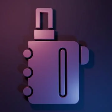 Purple Electronic cigarette icon isolated on purple-blue background. Vape s.. Stock Illustration