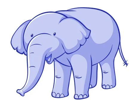 Purple elephant on white background Stock Illustration