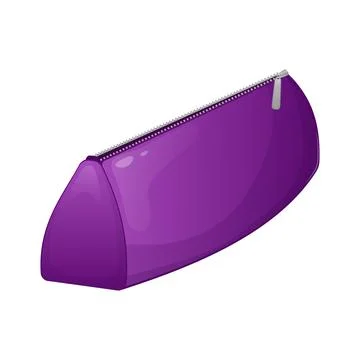 Purple empty pencil case with zipper Illustration