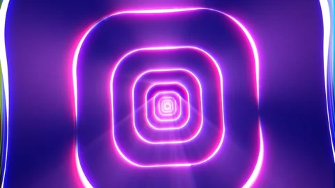 Purple energy digital square rectangle tunnel frame made of lines and dots .. Stock Footage 263180952