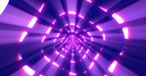 Purple energy digital square rectangle tunnel frame made of lines and dots .. Stock Photos