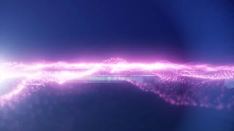 Purple energy glowing magic waves high tech digital iridescent with light r.. Stock Illustration