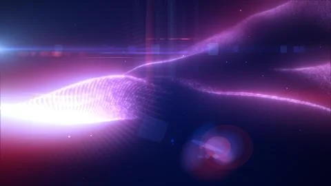 Purple energy glowing magic waves high-tech digital iridescent liquid plasm.. Stock Illustration