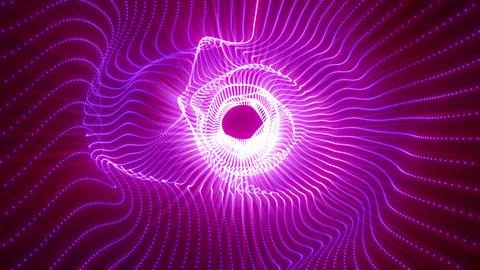Purple energy magic hi-tech light digital tunnel frame made of futuristic ene Stock Illustration