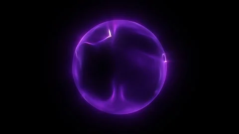 Purple energy magic sphere. Round high-tech digital ball core of light rays Stock Footage 339510335