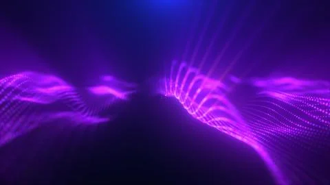 Purple energy magic waves high tech digital iridescent morphing with light .. 스톡 일러스트