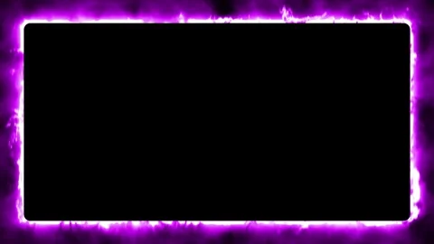 Purple energy smoke glowing rectangular border motion graphic frame loop, 4k Video stock 337323955