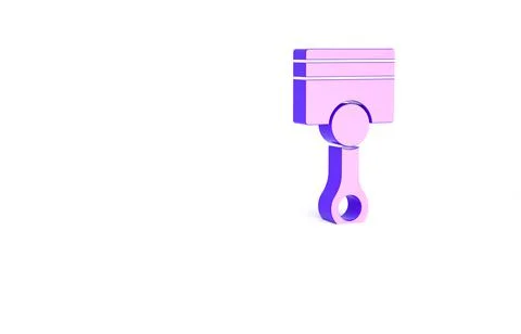 Purple Engine piston icon isolated on white background. Car engine piston sig イラスト素材
