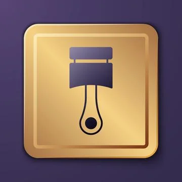 Purple Engine piston icon isolated on purple background. Car engine piston .. Stock Illustration
