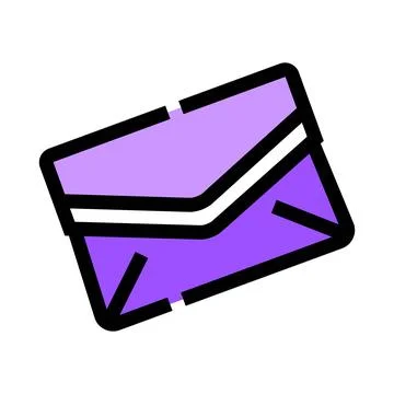 Purple envelope receiving message communication vector icon Illustrazione stock