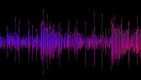 Purple equalizer vector illustration. Big data visualization concept. Abstr.. Illustrazione stock