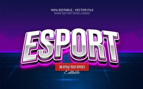 Purple esport style text effect editable Stock Illustration