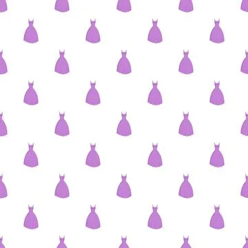 Purple evening gown seamless pattern background illustration Stock Illustration