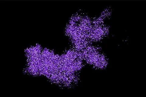 Purple explosion of confetti. Illustrazione stock