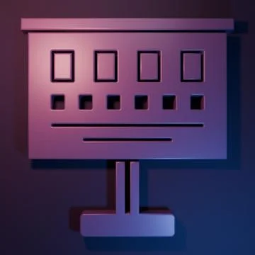 Purple Eye test chart icon isolated on purple-blue background. Poster for v.. Stock Illustration