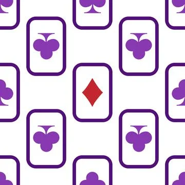 Purple falling playing cards seamless pattern Stock Illustration
