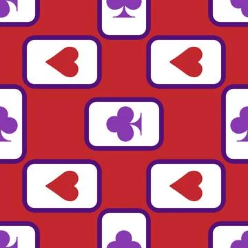 Purple falling playing cards seamless pattern Stock Illustration
