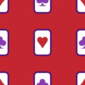 Purple falling playing cards seamless pattern Stock Illustration