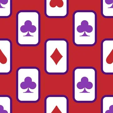 Purple falling playing cards seamless pattern Stock Illustration