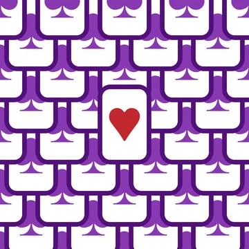 Purple falling playing cards seamless pattern Stock Illustration