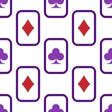 Purple falling playing cards seamless pattern Stock Illustration