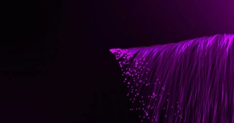 Purple fiber optic cables with glowing dots, digital data transmission animation Stock Footage 328411233