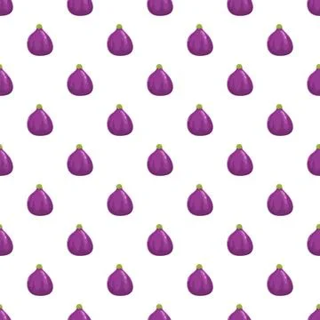 Purple fig fruit seamless repeating pattern background Stock Illustration