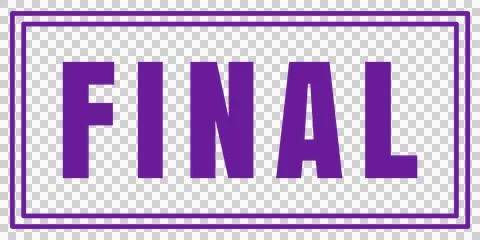 Purple FINAL Seal Badge with Double Rectangular Border Transparent PNG Stock Illustration