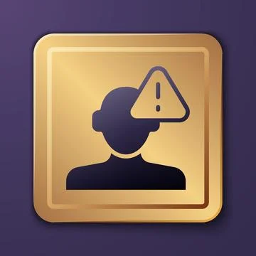 Purple Finding a problem in psychology icon isolated on purple background. .. Stock Illustration