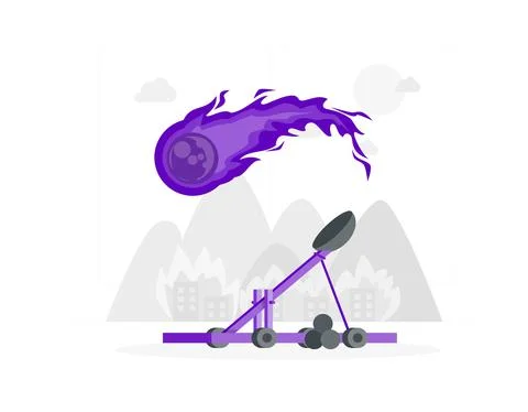 Purple fire ball flat design Stock Illustration