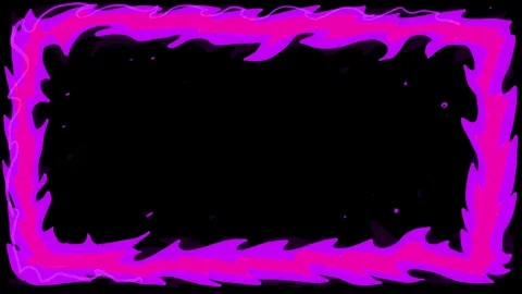 Purple fire frame with flickering on a black background. Full HD animation with Stockbeeldmateriaal 339020193
