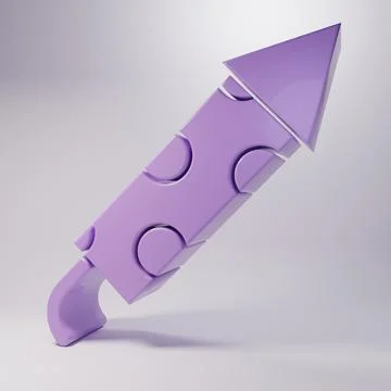 Purple Firework rocket icon isolated on grey background. Concept of fun par.. Stock-Illustration