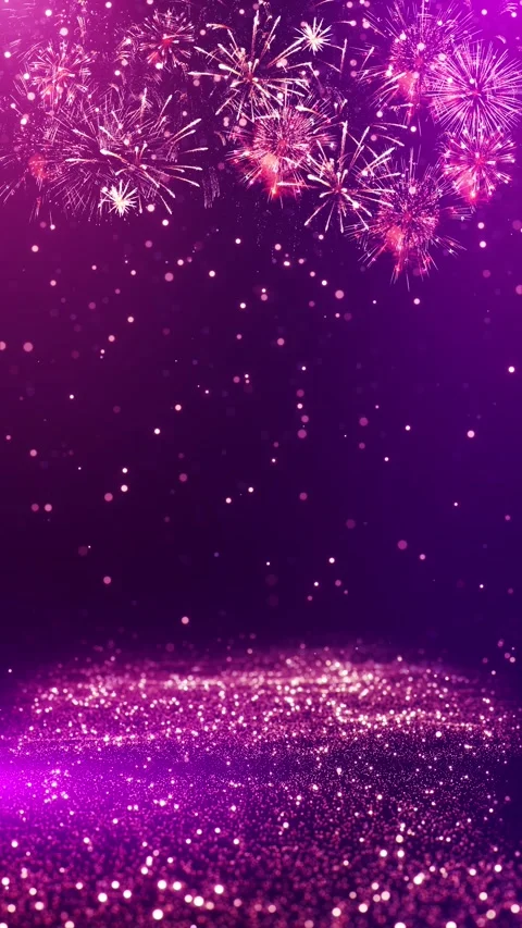 Purple Fireworks Glitter Celebration Background for Festive Videos Stock Footage 342619196