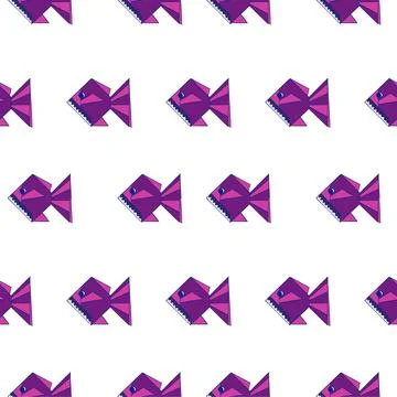 Purple fish pattern Stock Illustration