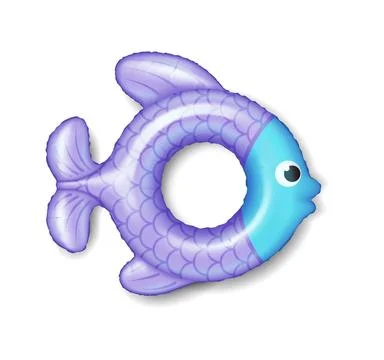 Purple Fish Shaped Inflatable Pool Swim Ring Stock Illustration
